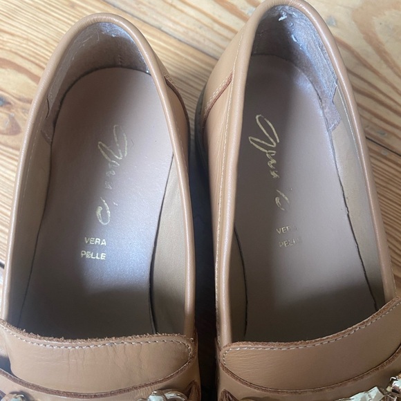 Gem’s Shoes Chunky Loafers Tan Genuine Leather Upper Rubber Sole Size 39 US 8 - Picture 2 of 7